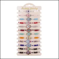 Perlenstr￤nge Bohemian Farbpalme gemischtes Armband 12 St￼cke weich y verstellbarer Perlen Armb￤nder Drop -Lieferung 2021 Juwele Evileyesforu Dhwtr