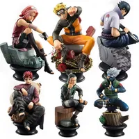 6pcs/set Action Figures Dolls Chess PVC Anime Sasuke Gaara Model Figurer för dekoration Collection Gift Toys MX200319