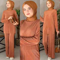 Eid Ethnic Clothing Two Piece Muslim Sets Abaya Turkey Tops Pants Caftan Kaftan Islamic 2 Set Women Musulman Ensembles CXPQ 9LX3