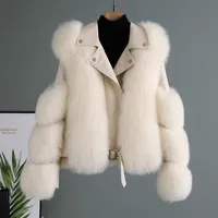 Vêtements de créateurs Femmes Furry Cropped Faux Fur Coat Vestes Crop Vestes Zipper Colorlapel Nec