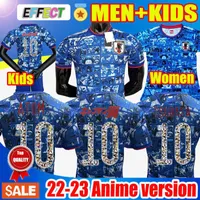 Versione anime 21 22 Giappone Maglie di calcio Capitano Tsubasa Edizione speciale giapponese Casa Blu Cartoon Blu traspirante n. 10 Atom Kagawa Okazaki 2021 2022 uomini shrit
