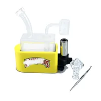 Hotsale Glass Bong Smoking Kit Hookahs water pipe protable Dab Rig in one with Quartz Banger Carb Cap accessories set for Wax Concentrate Dabbing