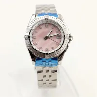 Zegarek dla nadgarstka damskiego B01 Pink Pearl Dial Supercean Quartz Ruch 1884 Galaktic Srebrny Morze Wolf Steel DamsWatches Fashion 269U