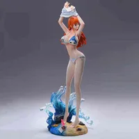 One Piece Gk Nami Naked Anime Action Figuras de 34,5 cm Sexy Swimsuit Girl estátua de boneca figma Modelo