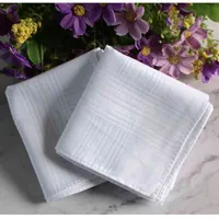 100pcs/lot 100%cotton male table satin handkerchief towboats square handkerchief whitest 35cm