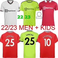 22 23 Sancho Martinez Eriksen Soccer Jersey Rashford 2022 2023 Camisa de futebol Pogba Cavani B. Fernandes Kit de futebol Varane Fred Shaw Uniformes Manchesters Utd