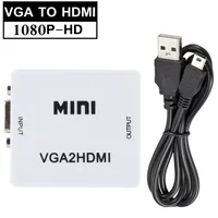 Connectors HD 1080p VGA till HDMI-kompatibel omvandlaradapter för PC-bärbar dator till HDTV Projector Video Audio