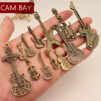 12 styles guitare antique Charms Musique Pendant pour bracelets Boucles Colliers DIY Artisanat Faire des bijoux Résultats