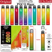 Бесплатно, оригинальная оригинальная Poco огромная 5000 -й псевдоним 5% сигарет одноразовая одноразовая ручка сетчатая катушка 950 мАч аккумулятор.