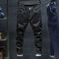 Jeans masculinos Autumn Winterr Black and Blue Men Denim Troushers Male de alta qualidade Slim Fit Jean Brand Plus Size 40 42 44 46men's