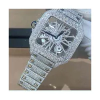 맞춤형 품목 시계 럭셔리 아이스 아이스 아웃 패션 기계 시계 Moissanit e 다이아몬드 무료 shipuftg02rg