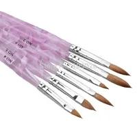 مجموعة كاملة 6pcs 2# 4# 6# 8# 10# 12# Kolinsky Sable Brush Pen Acrylic Nail Art Design for Acrylic Nail Brus278s