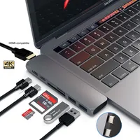 Mosible USB C Hub Thunderbolt 3 Dock avec HDMI compatible RJ45 1000m adaptateur TF SD PD 3 0 pour MacBook Pro Air M1 Type-C306W