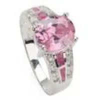 Shunxunze Shinning Engagement 결혼 반지를위한 결혼 반지 시간 제한 할인 핑크 입방 지르코니아 및 핑크 오팔 로듐 도금 R109