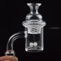 4mm Clear Bottom Quartz Banger 10mm 14mm 18mm Nail With Cyclone Spinning Carb Cap Luminous Terp Pearl Ball Insert For oil rig bong179D