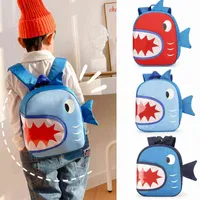 New Cartoon Shark Baby Backpacks Kindergarten School Bag Adjustable Animal School Bags T220819