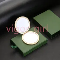 Moda Cosmetic Compact Mirrors Brand plegable Velvet Dust Bag Mirror con caja de regalo Color de oro fuera de un barco de calidad257N