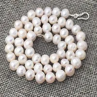 New Natural White 9-10mm Freshwater Pearl Necklace 182661