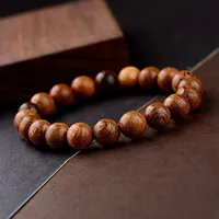 Binchas de madeira de madeira de 10 mm Breads ioga Bracelet Men Men Elastic Buddhist Buda Bracelets Amp Bangles Jewelry Hombre