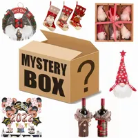 Mystery Box Christmas Boxes Random Birthday Surprise Favors Lucky For Xmas Gift som Glow Faceless Doll Christma Wreath K272D