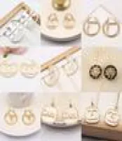 25Color 18K Gold Bated Copper Jewelry Luxury Brand Designer Double Letters