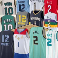 New LaMelo 2 Ball Zion 1 Williamson basketball jersey Ja 12 Morant Mike 10 Bibby men green blue basketball jerseys 2020