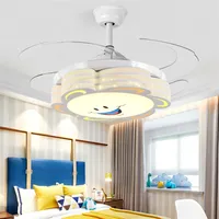 Decoração do quarto do quarto infantil Luzes LED para ventilador de ventilador de teto de sala ventiladores de jantar com luzes com luzes Controle remoto282b
