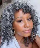 Nuova arrivo Donne Grey Extension Extension Silver Grey Curly Curly Wavy Cancellai Human Hair Cotails Clip in 100G 120G 140G