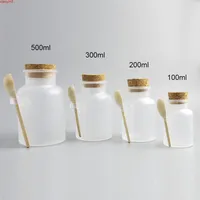 100 x leer 100 g 200 g 300 g 500 g Abs Plastik Badesalzflasche 200 ml Pulver Plastikflasche mit Korkglas Holz Spoongood Produkt1879