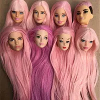 Мужская и женская длинная прическа кукла розовая волоса кукла кукла с корней женской игрушечной головы 1 6305