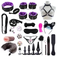Massager Sex Toy SM Anal Vibratortillbehör BDSM Restraints Kits Slave Game Gear Bondage Set With Toys For Par161y