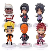 6pcs conjunto de 8 cm Naruto Modelo Naruto Shippuden Q Edition 19th Generation 6 Naruto Anime Figuras de regalos Figuras de acción Acción Toy FI225Z