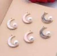 100pcslot 1825 mm de luna de esmalte colgante con accesorios de joyería de bricolaje de perlas para pulsera de collar