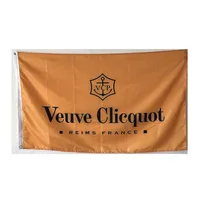 Veuve Clicquot Champagne Flag de cor vívida e cabeceira de lona de desbotamento e bandeira de 3x5 ft de 3x5 pés decoração externa decorativa265y