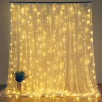 سلاسل 2x2/3x3 LED Icicle Curtain Fairy String Light Christmas Garland for Wedding Home Window Comped