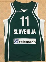 2022Custom #11 Goran Dragic Slovenia Eurobasket 2011 Trikot Basketball Jersey 스티치 녹색 이름 및 번호 크기 XS-3XL 4XL 5XL 6XL Jerseys