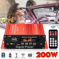 12V 200W 2CH MINI Digital Bluetooth HiFi Audio Power Car Amplificador Stéréo Amplificateurs FM Radio USB W Remote1239J