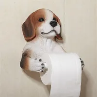 창조적 인 벽 마운트 화장실 롤 페이퍼 홀더 강아지 강아지 개최 케이스 수지 행거 욕실 액세서리 홈 데코레이션 238K
