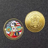 20pcs Crafts n￣o magn￩ticos EUA Marinha USAF USMC Guarda Costeira do Ex￩rcito Dom Eagle 24K Plate Gold Plate Raro Desafio Cole￧￣o de Coin305N