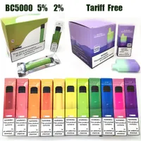 Tarif Free ELF BC5000 E Zigarette 600 Puffs Einweg -Vape Vape Stift wiederaufladbar einstellbares Ger￤t 2% 650 mAh 13ml Schote 12 Farben