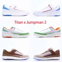 Zapatos Titan Jumpman 2 Hombres de baloncesto retro Low Running zapatillas de zapatillas al aire libre DV6206-183