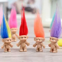 3 см красочные волосы тролль кукла счастливая любовь члены семьи, папа, мама, малышка, фигурные фигуры, куклы прокаки, ​​Dam Toy Random Colors276i