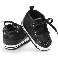 Infantil Primeiros caminhantes n￣o-lips Soft Sone Sapatos para beb￪s 0-18m PU Toddler Baby Shoes Ber￧o de couro Boy284K