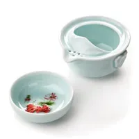 Quik Cup 1 Pot и 1 стакана Celadon Office Travel Kungfu Black Tea Set Swee Drinkware Green Tea Tool T309275L