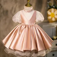 Платья девочки LJW младенец для девочки кружевные платье принцессы 1-й год