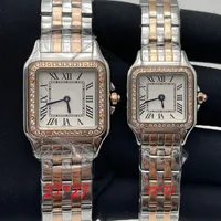 Kobiety zegarki Dial Gold/srebrne ze stali nierdzewnej kwarcowe zegarek z diamentowymi eleganckimi zegarkami Montre de Luxe prezenty