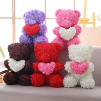 1pc 40 cm Lovely Rose Teddy Bear Plushing Greative Abbraccio Bear Bolls Boll Toys Children Girl Girls Birthtine's Valentine's G245V