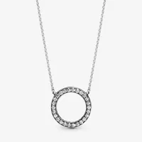 100% 925 STERLING Gümüş Çember Işıltılı Kolye Moda Düğün Nişan Mücevher Yapımı Kadın Hediyeleri202Q