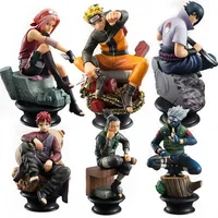 6pcs Set Naruto Actionfiguren Puppen Schach neue PVC Anime Naruto Sasuke Gaara Modellfiguren f￼r Dekorationskollektion Geschenkspielzeug M2950