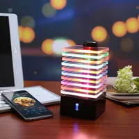 Alto -falante Bluetooth LED criativo com EQ Luzes coloridas dança Subwoofer Music Pluse Wireless Lamp Glass Speaker com Bass Booster2746